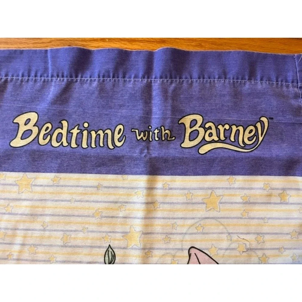 Vintage 1994 Bedtime‎ with Barney pillowcase Bibb company